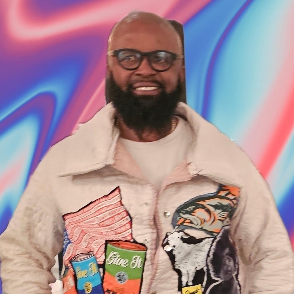 Men's Artistic Patchwork Bomber Jacket - image 2